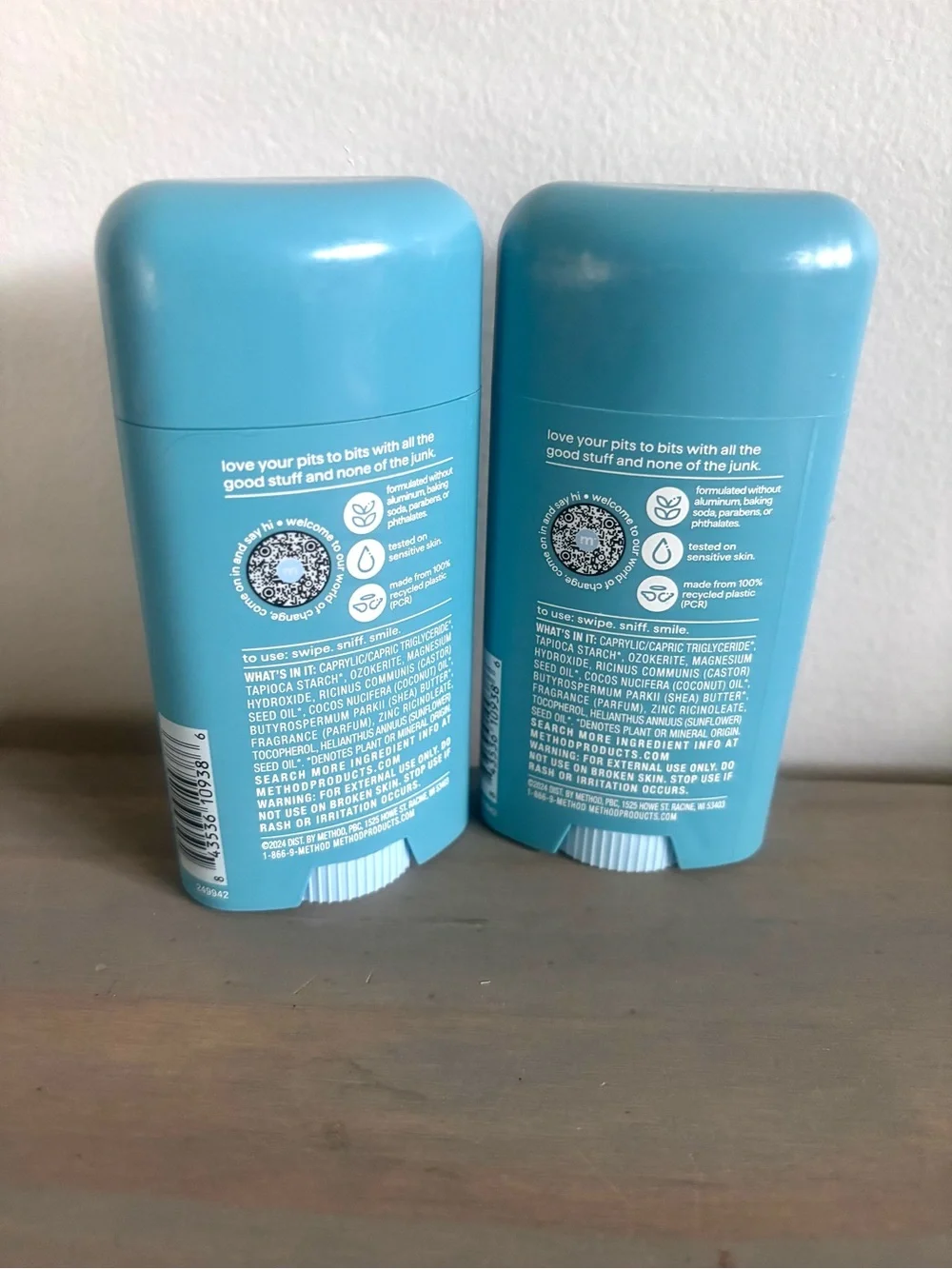 Method Glacier + Granite Men's Deodorant- Aluminum Free- 2.65 oz- Lot of 2